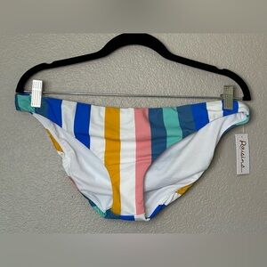 Raisins NWT Striped Colorful Bikini Bottoms Beach Swimsuit Rainbow Sz XL